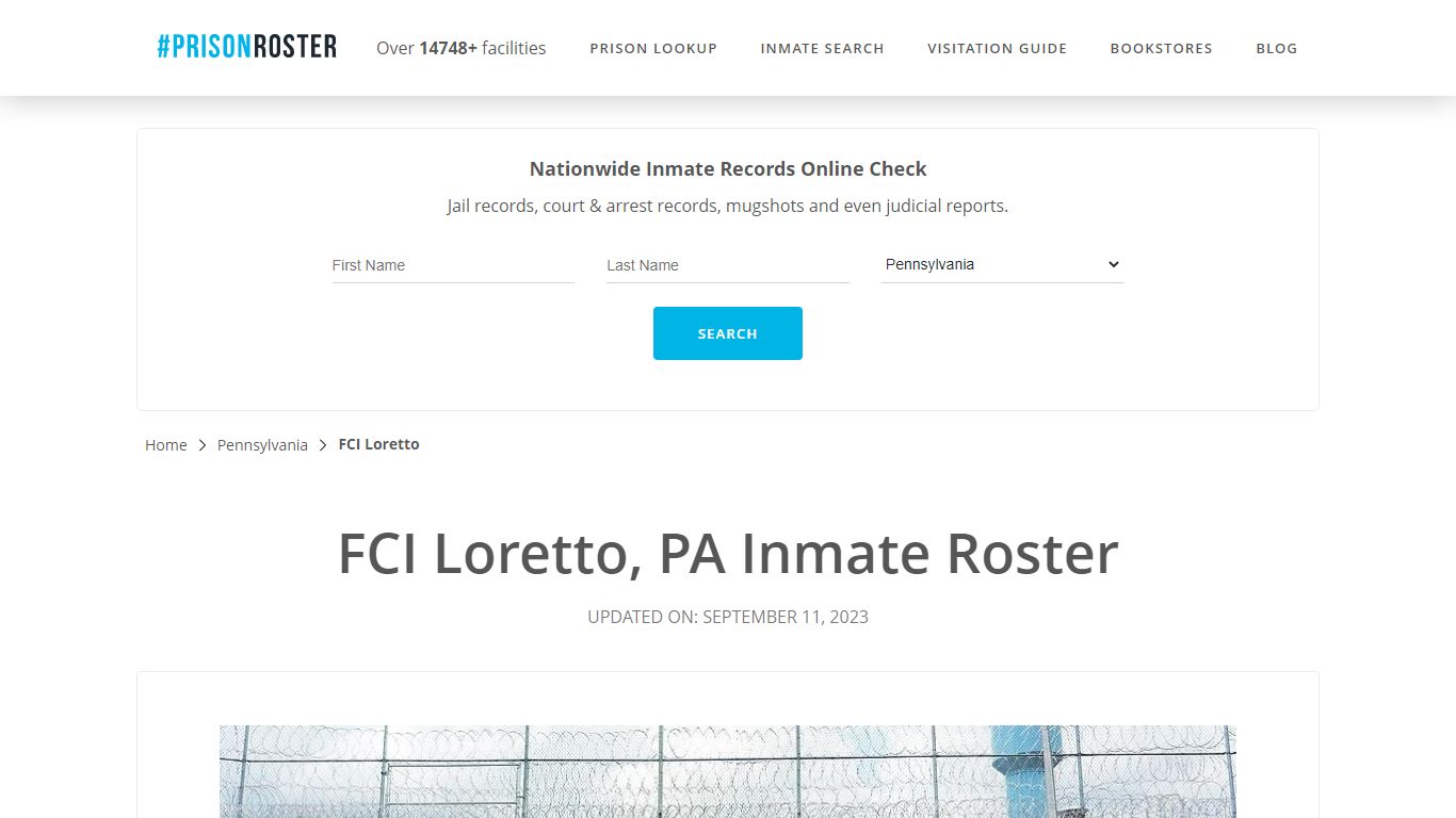 FCI Loretto, PA Inmate Roster - Prisonroster